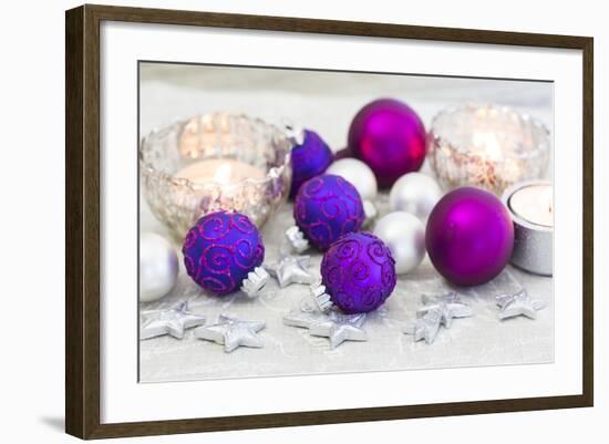 Christmas Decoration Purple Pink Ones-Andrea Haase-Framed Photographic Print