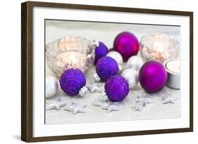 Christmas Decoration Purple Pink Ones-Andrea Haase-Framed Photographic Print