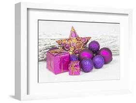 Christmas Decoration Purple Pink Ones-Andrea Haase-Framed Photographic Print