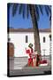 Christmas Decoration under a Palm on the Plaza De Espana, Old Town of Los Llanos, La Palma-Gerhard Wild-Stretched Canvas