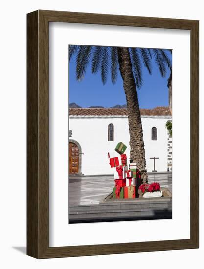 Christmas Decoration under a Palm on the Plaza De Espana, Old Town of Los Llanos, La Palma-Gerhard Wild-Framed Photographic Print