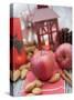 Christmas Decoration with Apples, Nuts, Cinnamon & Lantern-null-Stretched Canvas