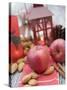 Christmas Decoration with Apples, Nuts, Cinnamon & Lantern-null-Stretched Canvas