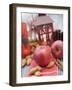 Christmas Decoration with Apples, Nuts, Cinnamon & Lantern-null-Framed Photographic Print