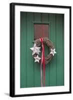 Christmas Decoration, Wreath on Front Door, Wertheim, Germany-Lisa S. Engelbrecht-Framed Photographic Print