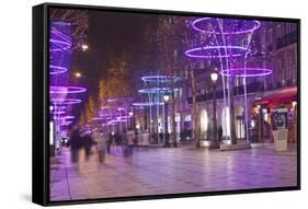 Christmas Decorations Along the Champs Elysees in Paris, France, Europe-Julian Elliott-Framed Stretched Canvas