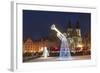 Christmas Decorations at Christmas Market and Gothic Tyn Church-Richard Nebesky-Framed Photographic Print