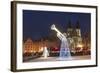 Christmas Decorations at Christmas Market and Gothic Tyn Church-Richard Nebesky-Framed Photographic Print