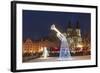 Christmas Decorations at Christmas Market and Gothic Tyn Church-Richard Nebesky-Framed Photographic Print