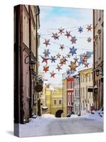 Christmas decorations at Grodzka Street, Old Town, winter, Lublin, Lublin Voivodeship, Poland-Karol Kozlowski-Stretched Canvas