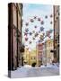 Christmas decorations at Grodzka Street, Old Town, winter, Lublin, Lublin Voivodeship, Poland-Karol Kozlowski-Stretched Canvas