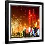 Christmas Decorations in front of the Radio City Music Hall in the Snow on a Winter Night-Philippe Hugonnard-Framed Photographic Print