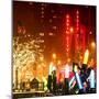 Christmas Decorations in front of the Radio City Music Hall in the Snow on a Winter Night-Philippe Hugonnard-Mounted Premium Photographic Print