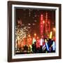 Christmas Decorations in front of the Radio City Music Hall in the Snow on a Winter Night-Philippe Hugonnard-Framed Photographic Print