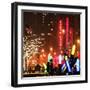 Christmas Decorations in front of the Radio City Music Hall in the Snow on a Winter Night-Philippe Hugonnard-Framed Photographic Print