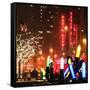 Christmas Decorations in front of the Radio City Music Hall in the Snow on a Winter Night-Philippe Hugonnard-Framed Stretched Canvas