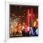 Christmas Decorations in front of the Radio City Music Hall in the Snow on a Winter Night-Philippe Hugonnard-Framed Photographic Print