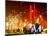 Christmas Decorations in front of the Radio City Music Hall in the Snow on a Winter Night-Philippe Hugonnard-Mounted Photographic Print