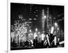 Christmas Decorations in front of the Radio City Music Hall in the Snow on a Winter Night-Philippe Hugonnard-Framed Photographic Print