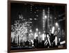 Christmas Decorations in front of the Radio City Music Hall in the Snow on a Winter Night-Philippe Hugonnard-Framed Photographic Print