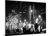 Christmas Decorations in front of the Radio City Music Hall in the Snow on a Winter Night-Philippe Hugonnard-Mounted Photographic Print