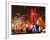 Christmas Decorations in front of the Radio City Music Hall in the Snow on a Winter Night-Philippe Hugonnard-Framed Photographic Print