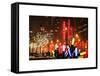 Christmas Decorations in front of the Radio City Music Hall in the Snow on a Winter Night-Philippe Hugonnard-Framed Stretched Canvas