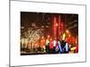 Christmas Decorations in front of the Radio City Music Hall in the Snow on a Winter Night-Philippe Hugonnard-Mounted Art Print