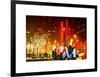 Christmas Decorations in front of the Radio City Music Hall in the Snow on a Winter Night-Philippe Hugonnard-Framed Art Print