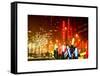 Christmas Decorations in front of the Radio City Music Hall in the Snow on a Winter Night-Philippe Hugonnard-Framed Stretched Canvas