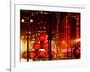 Christmas Decorations in front of the Radio City Music Hall in the Snow-Philippe Hugonnard-Framed Photographic Print