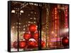 Christmas Decorations in front of the Radio City Music Hall in the Snow-Philippe Hugonnard-Framed Stretched Canvas