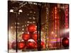 Christmas Decorations in front of the Radio City Music Hall in the Snow-Philippe Hugonnard-Stretched Canvas