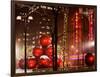 Christmas Decorations in front of the Radio City Music Hall in the Snow-Philippe Hugonnard-Framed Photographic Print