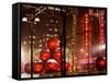 Christmas Decorations in front of the Radio City Music Hall in the Snow-Philippe Hugonnard-Framed Stretched Canvas