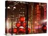 Christmas Decorations in front of the Radio City Music Hall in the Snow-Philippe Hugonnard-Stretched Canvas