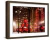 Christmas Decorations in front of the Radio City Music Hall in the Snow-Philippe Hugonnard-Framed Art Print