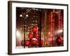 Christmas Decorations in front of the Radio City Music Hall in the Snow-Philippe Hugonnard-Framed Art Print