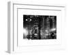 Christmas Decorations in front of the Radio City Music Hall in the Snow-Philippe Hugonnard-Framed Art Print