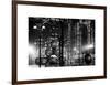 Christmas Decorations in front of the Radio City Music Hall in the Snow-Philippe Hugonnard-Framed Art Print