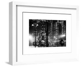 Christmas Decorations in front of the Radio City Music Hall in the Snow-Philippe Hugonnard-Framed Art Print