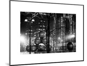 Christmas Decorations in front of the Radio City Music Hall in the Snow-Philippe Hugonnard-Mounted Art Print