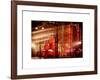 Christmas Decorations in front of the Radio City Music Hall in the Snow-Philippe Hugonnard-Framed Art Print