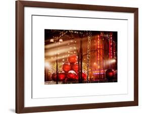 Christmas Decorations in front of the Radio City Music Hall in the Snow-Philippe Hugonnard-Framed Art Print