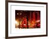 Christmas Decorations in front of the Radio City Music Hall in the Snow-Philippe Hugonnard-Framed Art Print