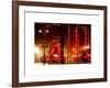 Christmas Decorations in front of the Radio City Music Hall in the Snow-Philippe Hugonnard-Framed Art Print