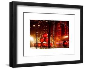 Christmas Decorations in front of the Radio City Music Hall in the Snow-Philippe Hugonnard-Framed Art Print