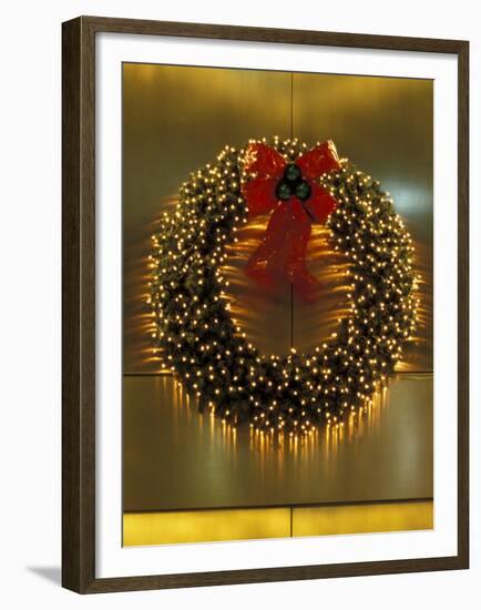 Christmas Decorations in Midtown Manhattan, New York, USA-Stuart Westmoreland-Framed Premium Photographic Print