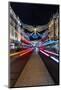 Christmas decorations in Regent Street with light trails, London-Ed Hasler-Mounted Photographic Print
