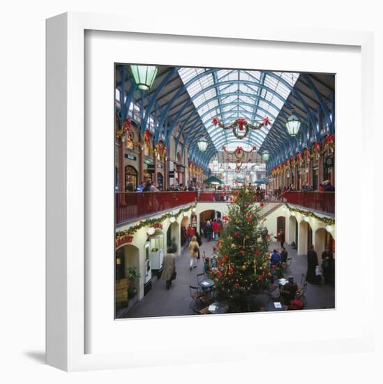 Christmas decorations in the Covent Garden, London, United Kingdom of Great Britain-null-Framed Art Print